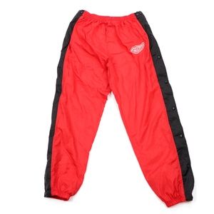 Vintage 90s Detroit Red Wings Tearaway Pants Red